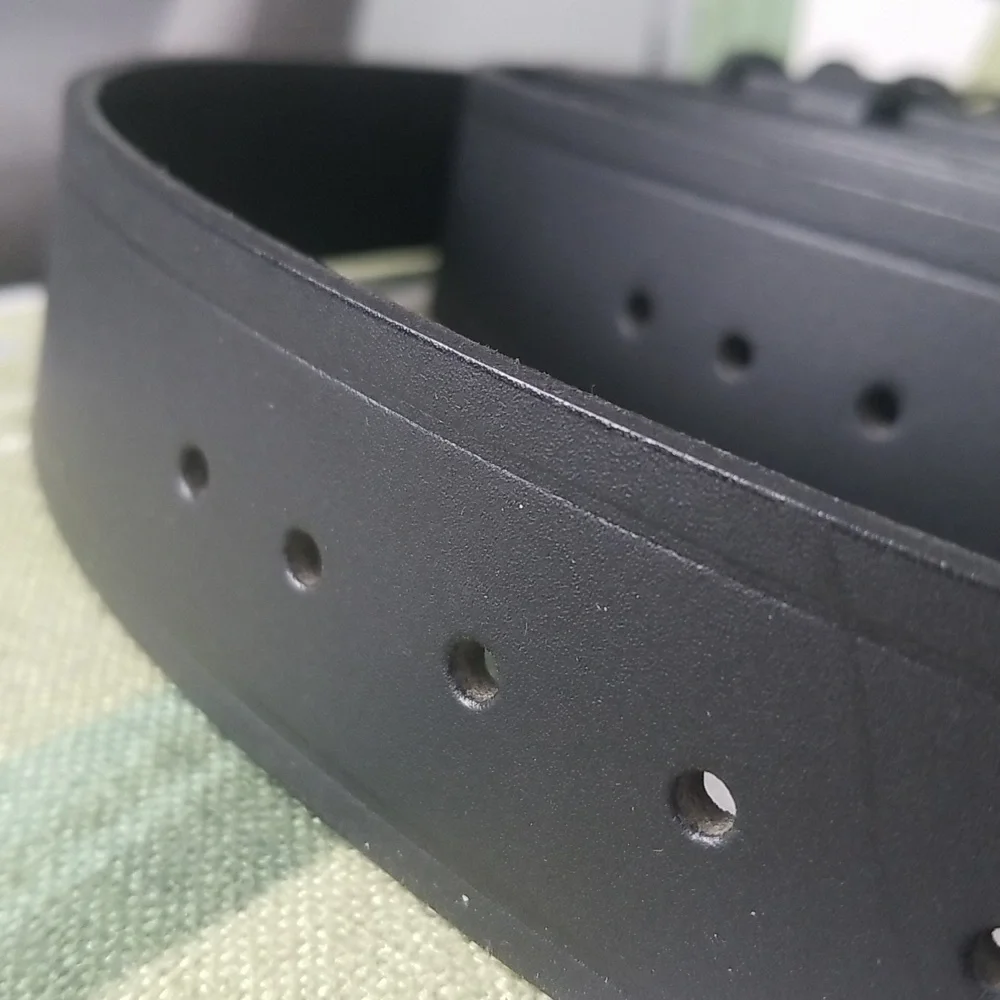 Black Genuine Leather Men's Belt No Buckle